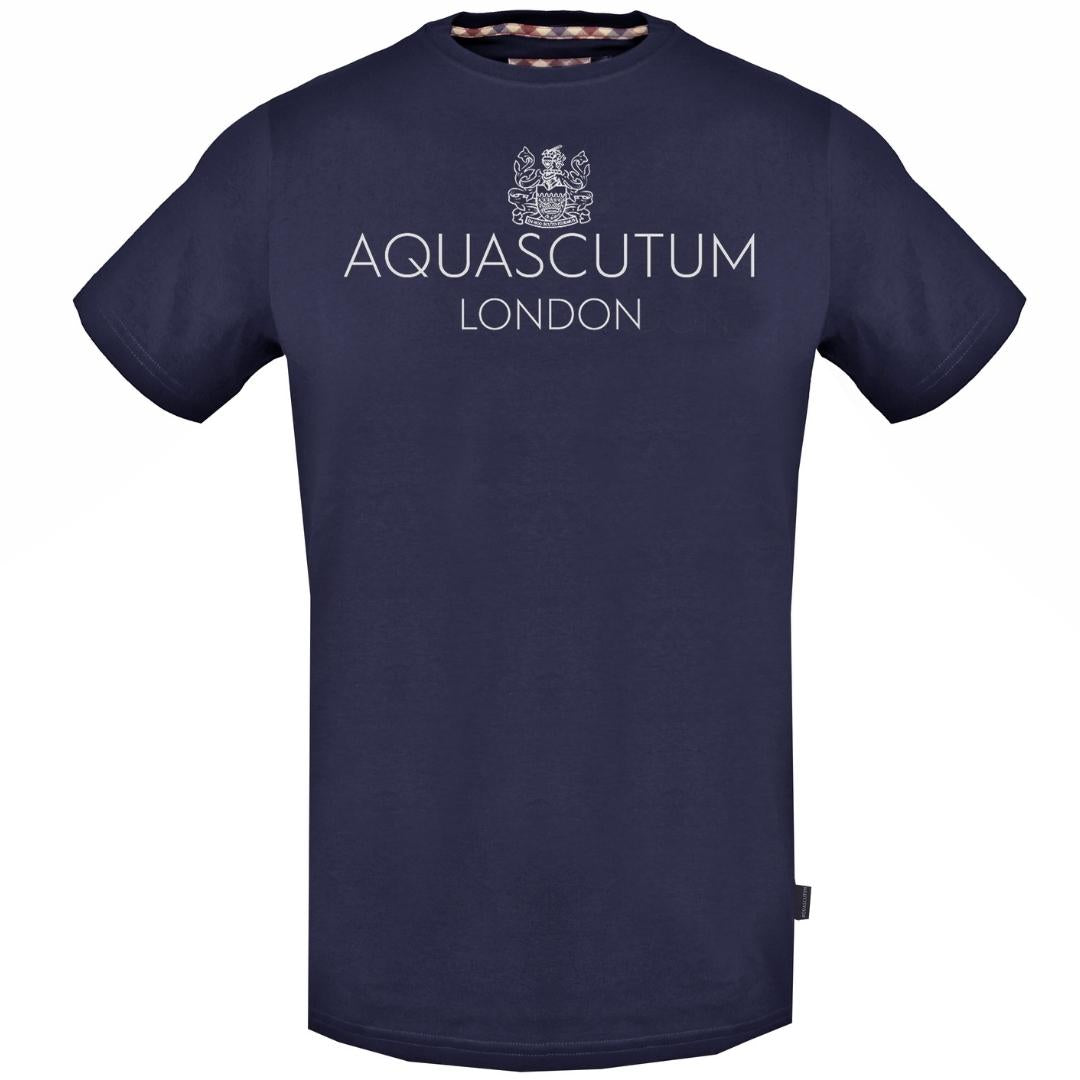 Aquascutum Bold London Logo Navy T-Shirt