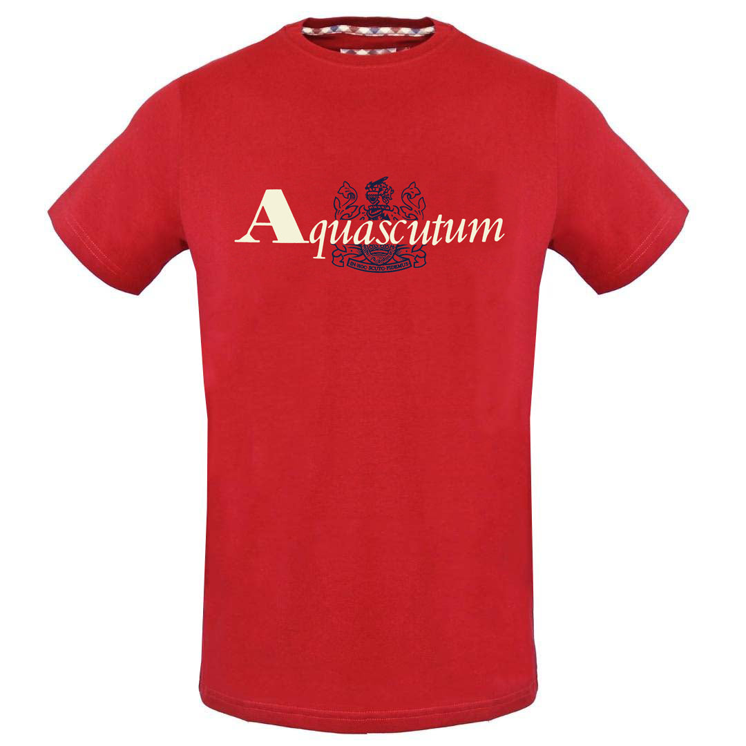 Aquascutum Brand Aldis Logo Red T-Shirt