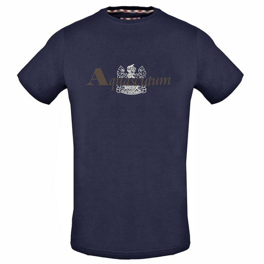 Aquascutum Brand Aldis Logo Navy Blue T-Shirt
