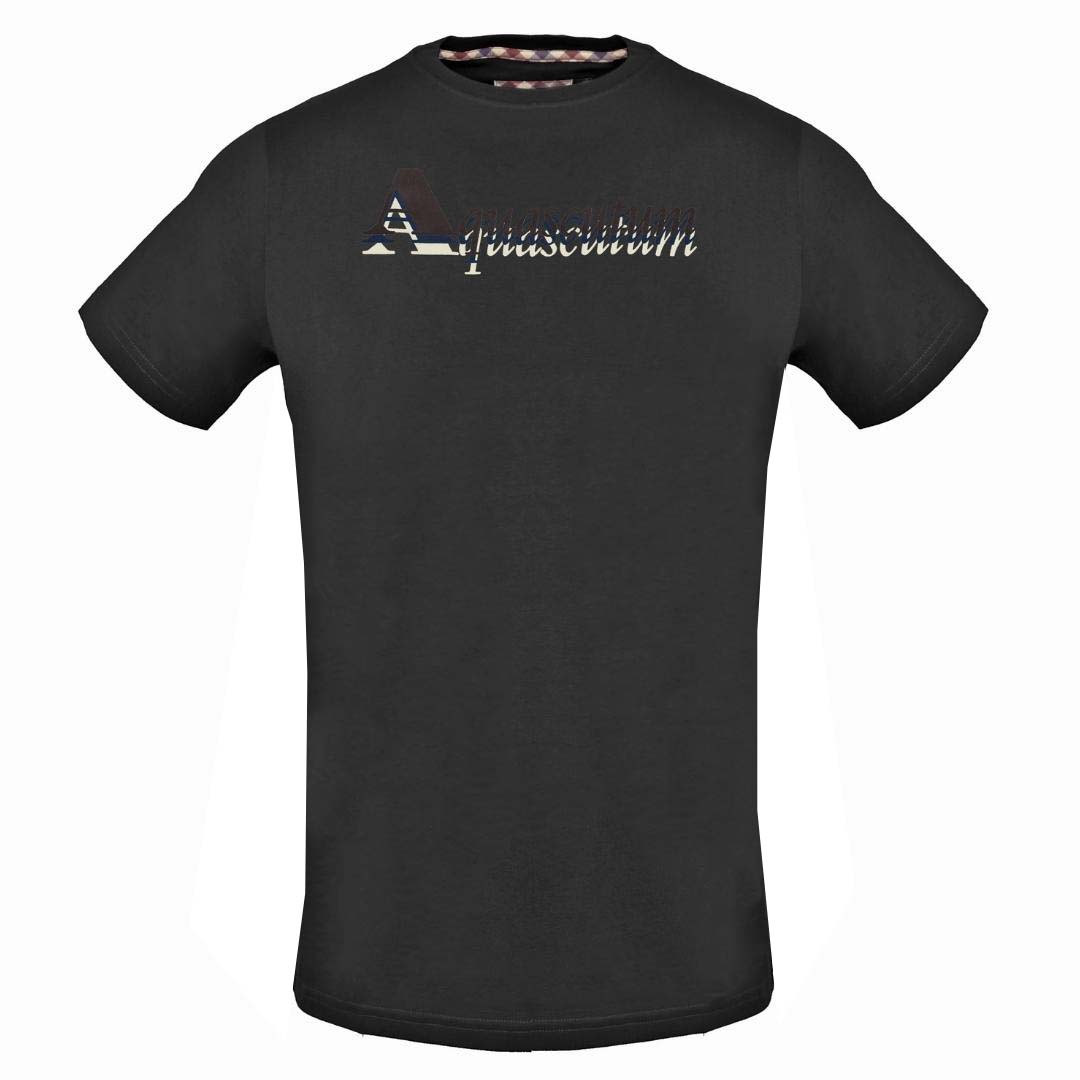 Aquascutum Layered Logo Black T-Shirt