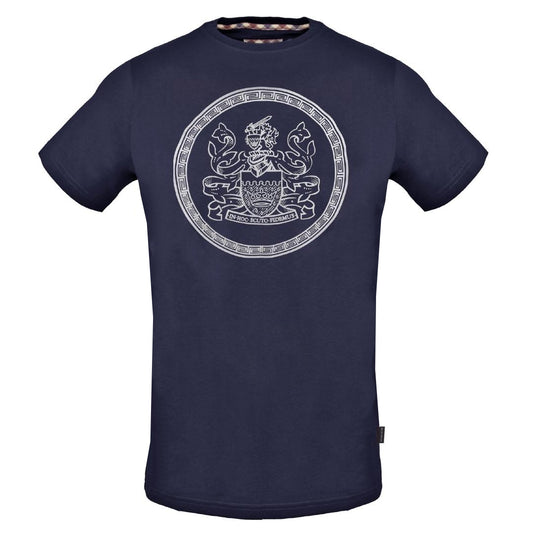 Aquascutum Circle Aldis Logo Navy Blue T-Shirt - Nova Clothing