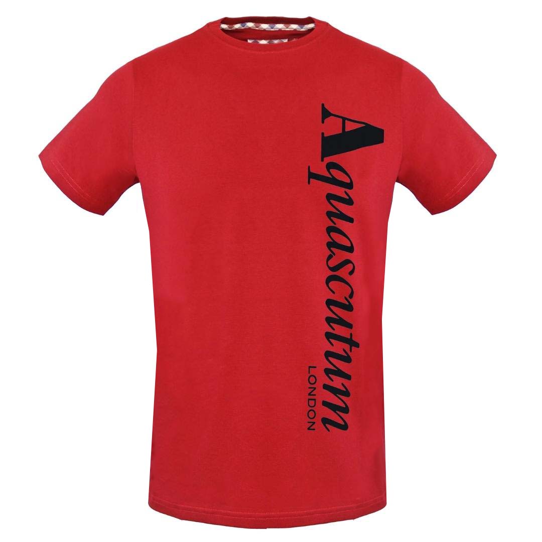 Aquascutum Vertical Logo Red T-Shirt