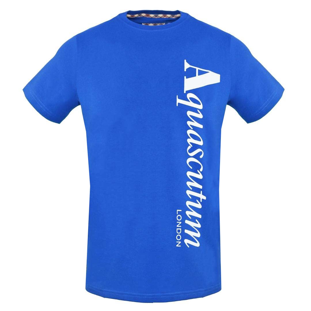 Aquascutum Vertical Logo Blue T-Shirt