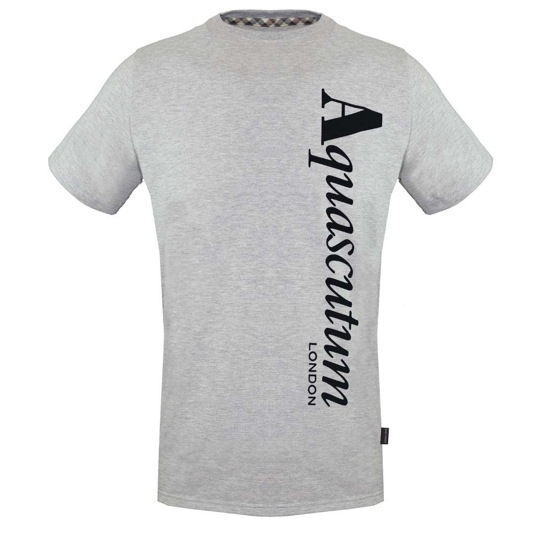 Aquascutum Vertical Logo Grey T-Shirt