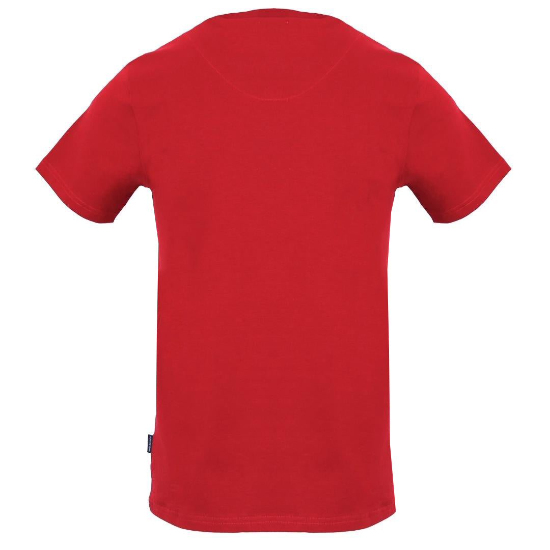 Aquascutum Stitched Aldis Logo Red T-Shirt - Nova Clothing