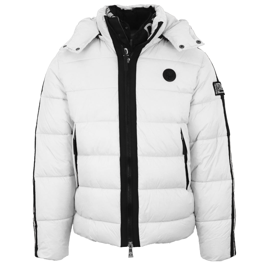 Plein Sport Padded Small Circular Logo White Jacket