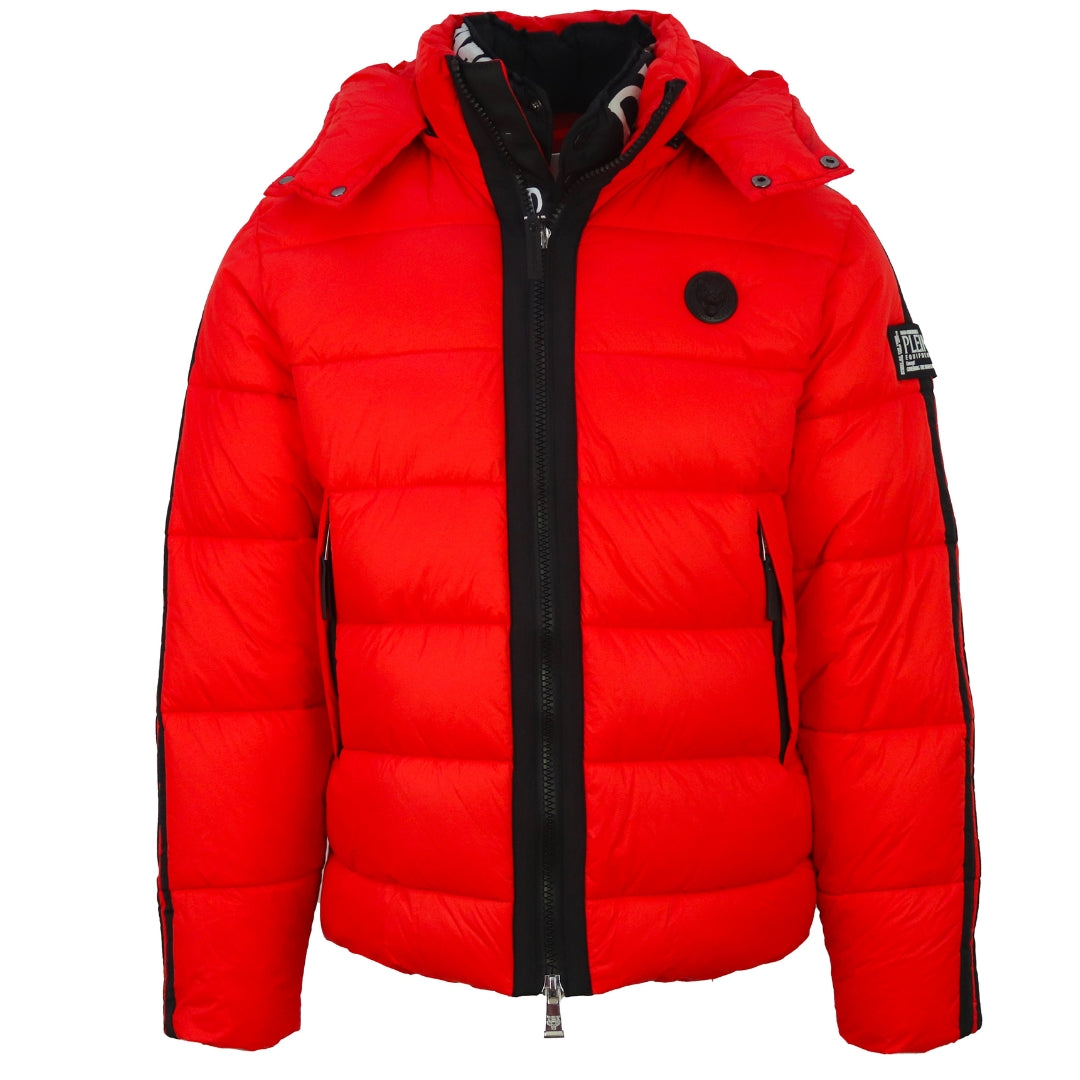 Plein Sport Padded Small Circular Logo Red Jacket