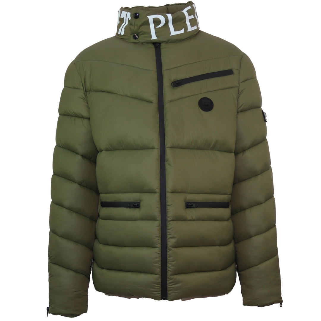 Plein Sport Padded Bold Logo Green Jacket