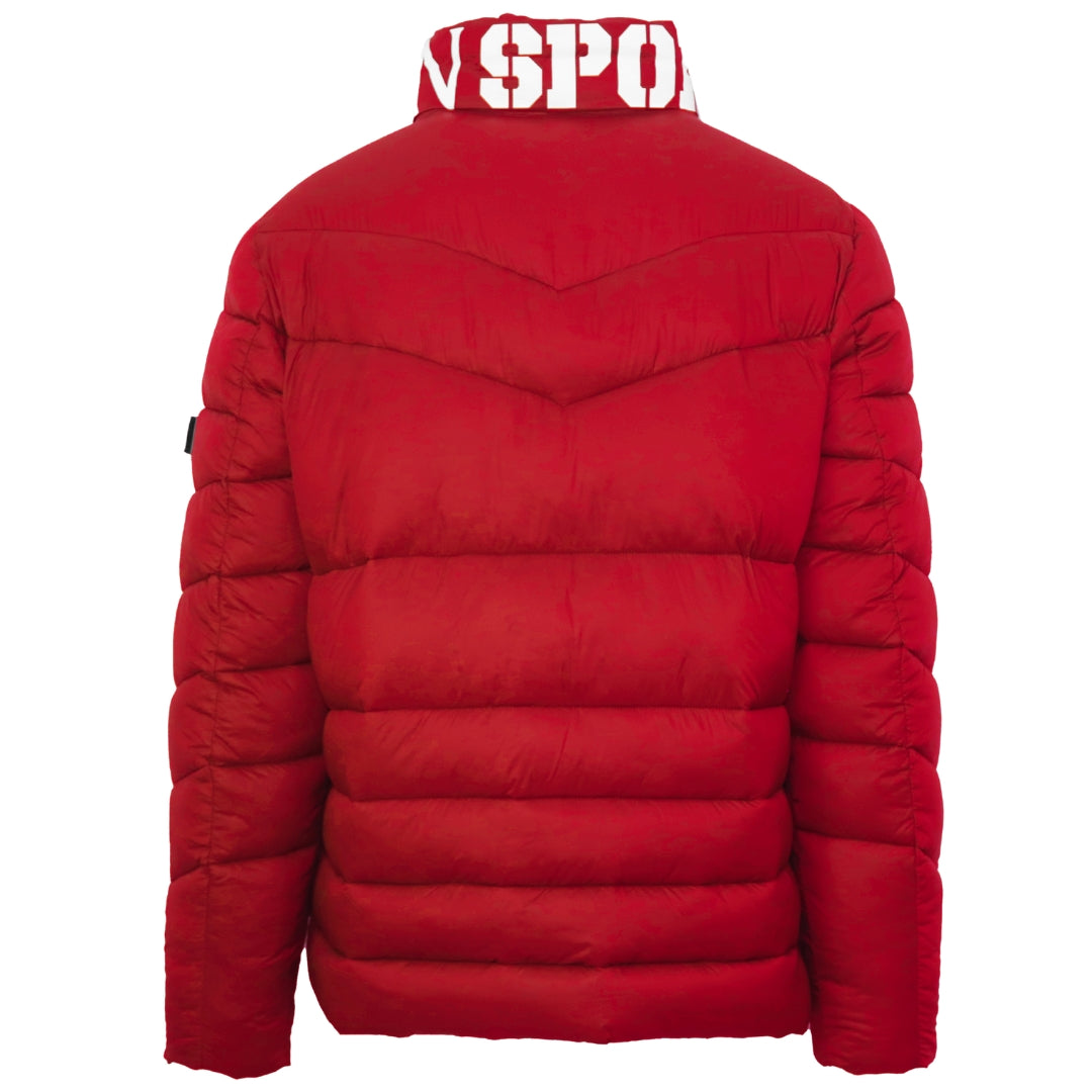 Plein Sport Padded Bold Logo Red Jacket