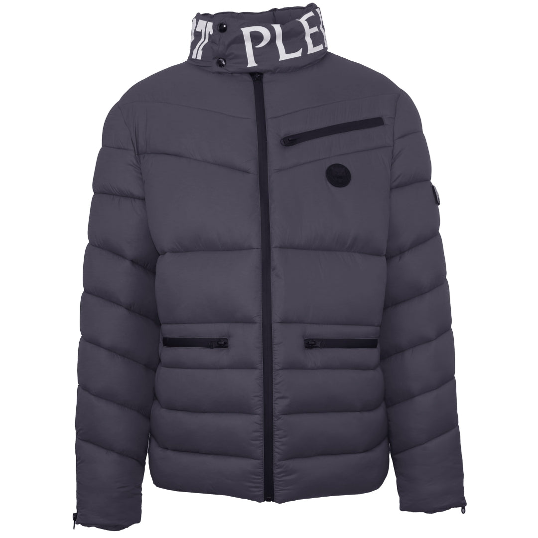 Plein Sport Padded Bold Logo Grey Jacket