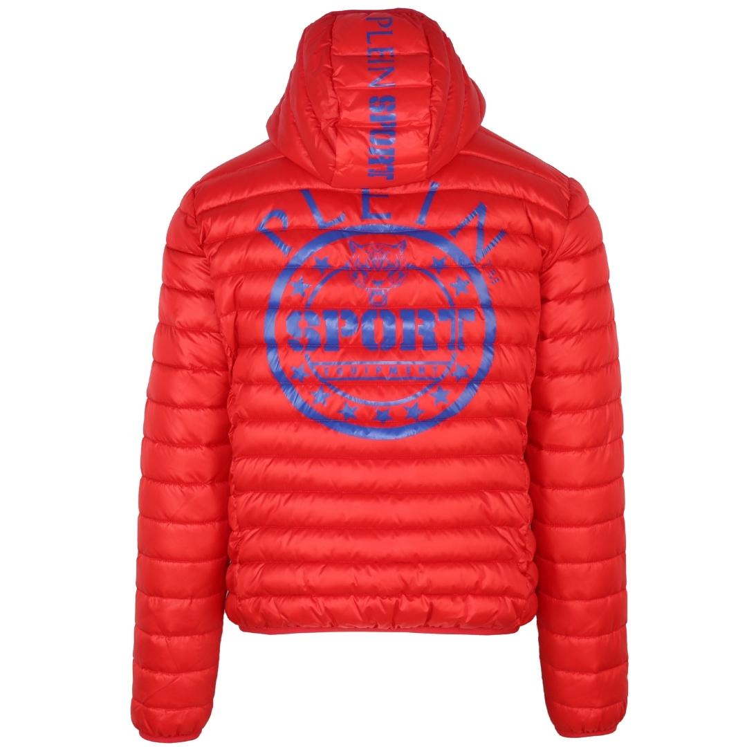Plein Sport Padded Circle Logo Red Jacket - Nova Clothing