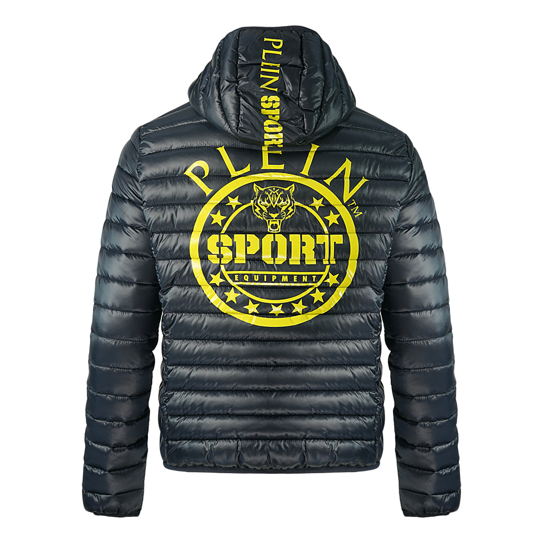 Plein Sport Padded Circle Logo Navy Jacket - Nova Clothing