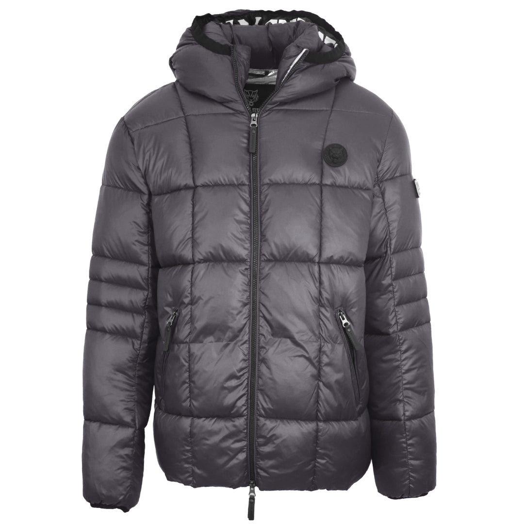 Plein Sport Small Circle Logo Quilted Grey Jacket