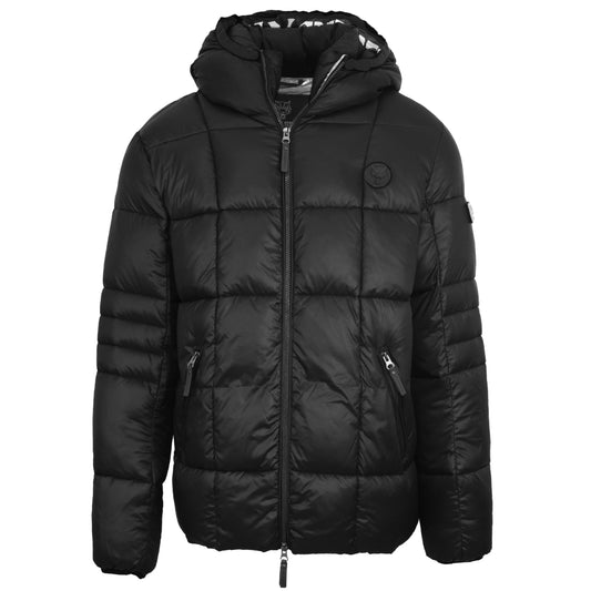 Plein Sport Small Circle Logo Quilted Black Jacket