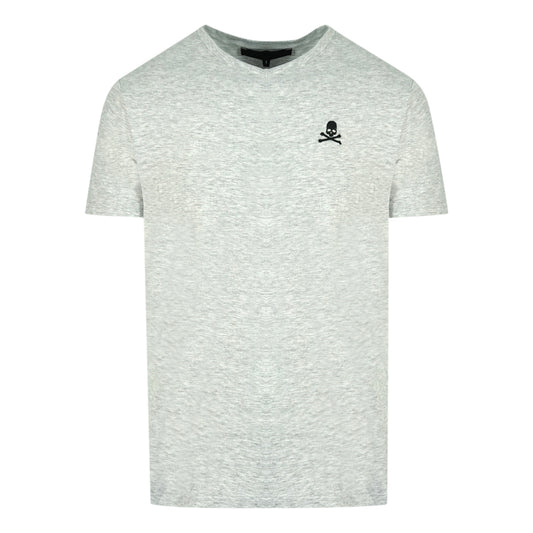 Philipp Plein Skull And Crossbones Logo Grey Underwear V-Neck T-Shirt