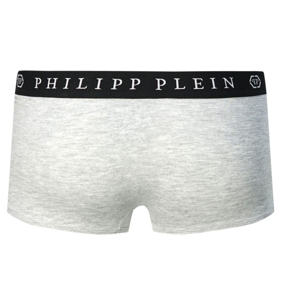 Philipp Plein Skull Logo Grey Boxer Shorts Two Pack