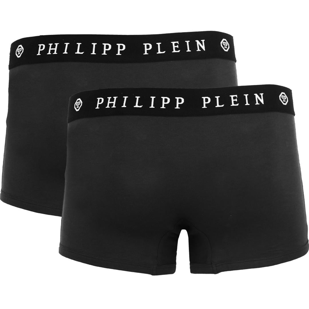 Philipp Plein Skull Logo Black Boxer Shorts Two Pack
