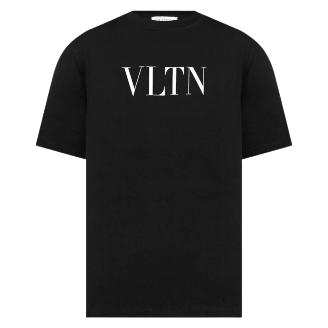 Valentino White VLTN Print Logo Black T-Shirt