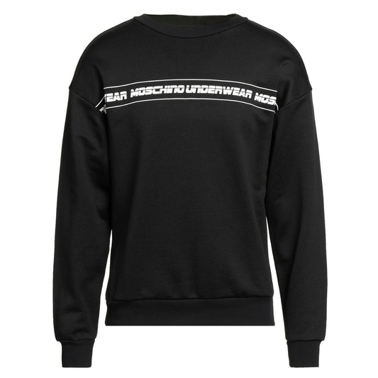 Moschino Panel Brand Logo Black Sweatshirt