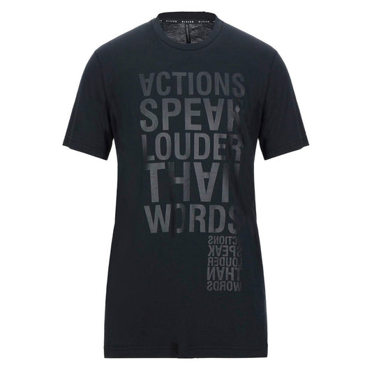 Neil Barrett Actions Speak Louder Than Words Black Barrett T-Shirt - Nova Clothing