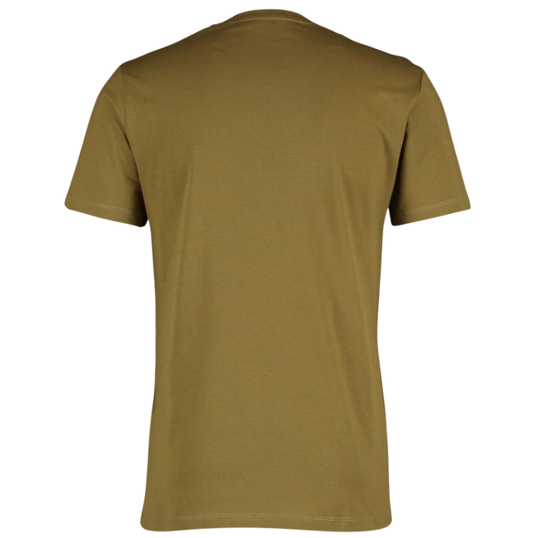 Balmain Brand Embossed Logo Khaki Green T-Shirt