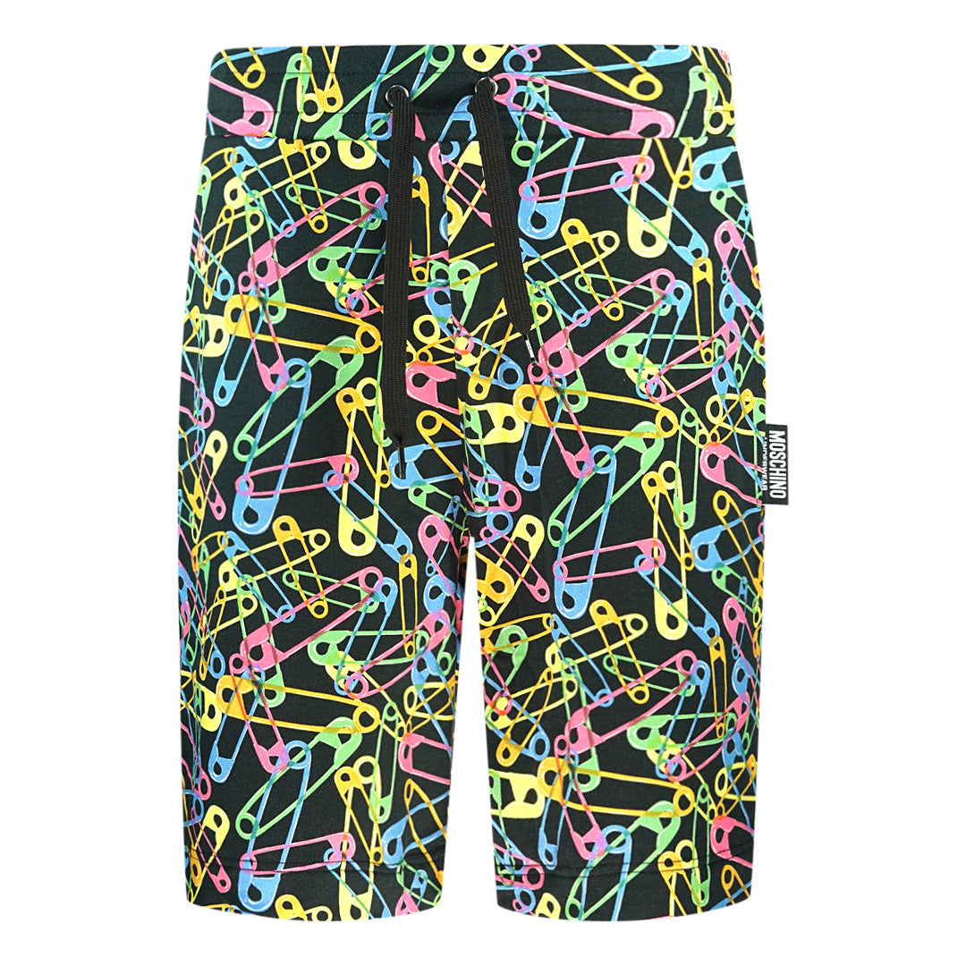 Moschino Multicolour Pin Design Black Shorts