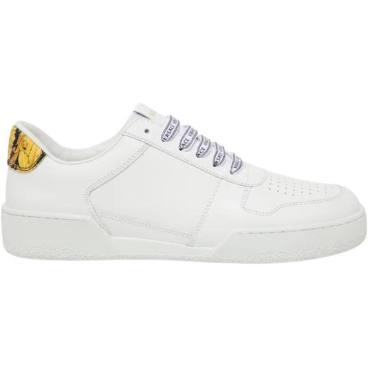 Versace Logo Gold Heel White Sneakers