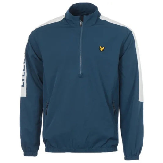 Lyle & Scott Branded Half Zip Blue Jacket