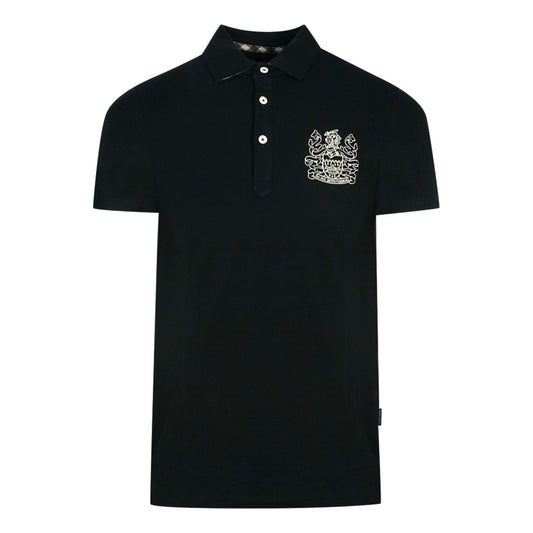 Aquascutum Aldis Crest Chest Logo Black Polo Shirt