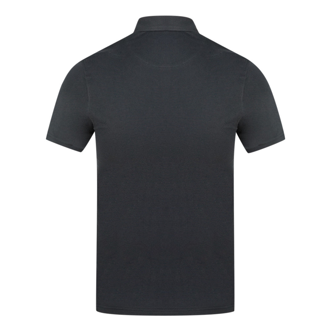 Aquascutum Aldis Crest Chest Logo Black Polo Shirt