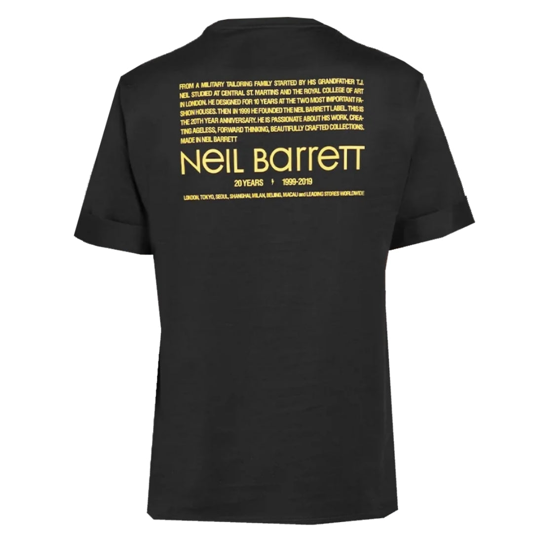 Neil Barrett Lightning Bolt Anniversary Black Tee - Nova Clothing