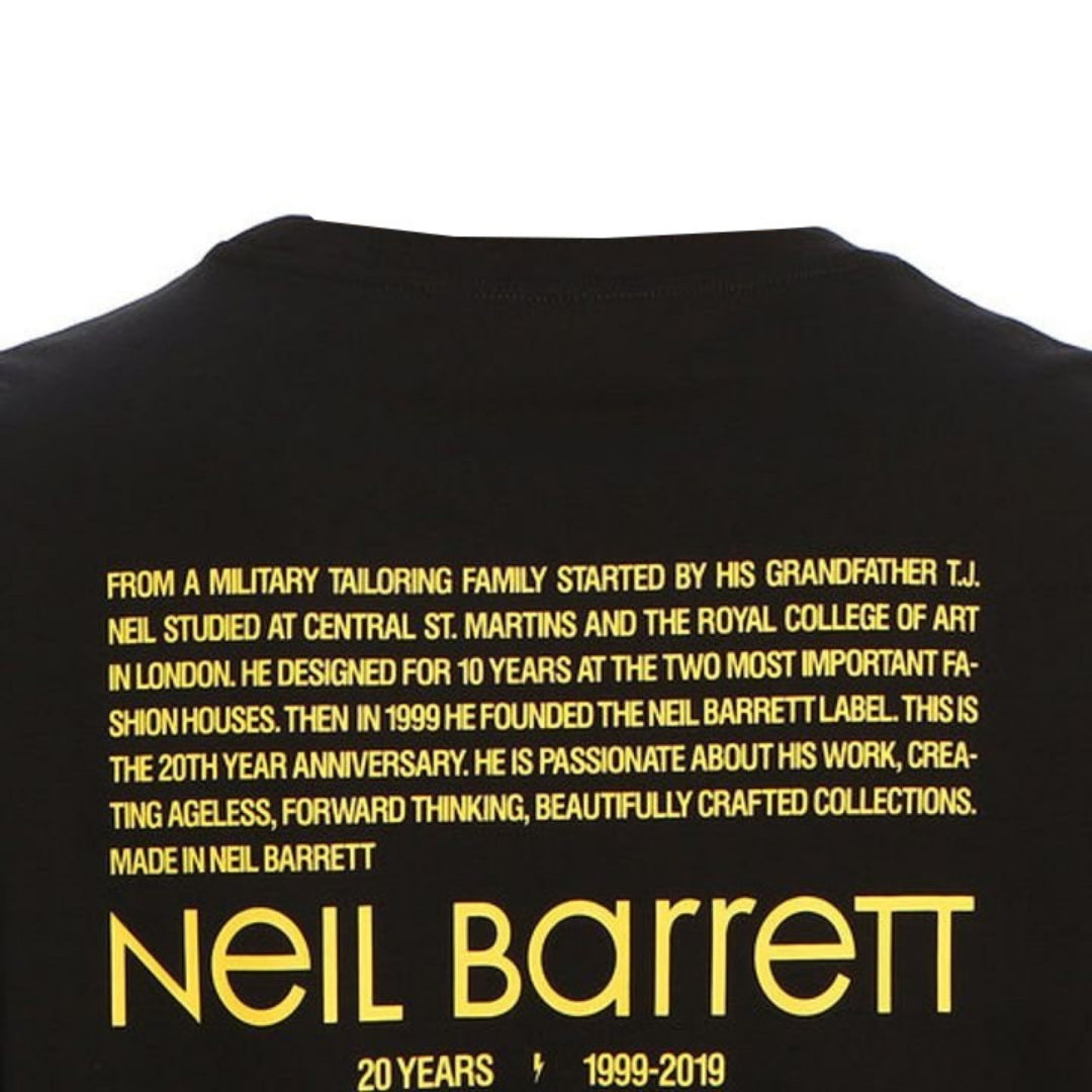 Neil Barrett Lightning Bolt Anniversary Black Tee - Nova Clothing