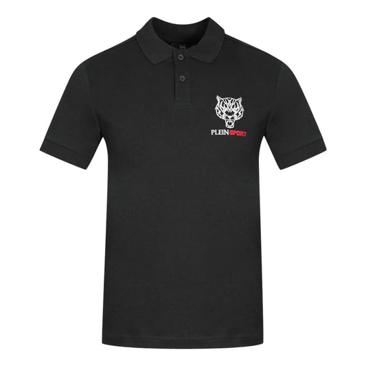 Plein Sport Block Chest Logo Black Polo Shirt