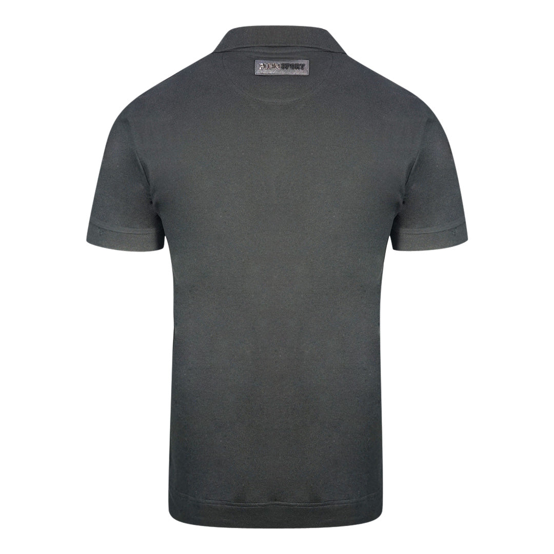 Plein Sport Block Chest Logo Black Polo Shirt