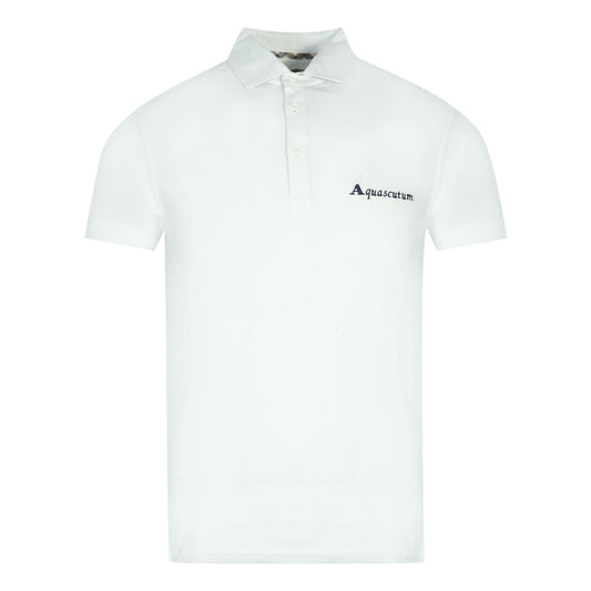 Aquascutum Signature Logo White Polo Shirt