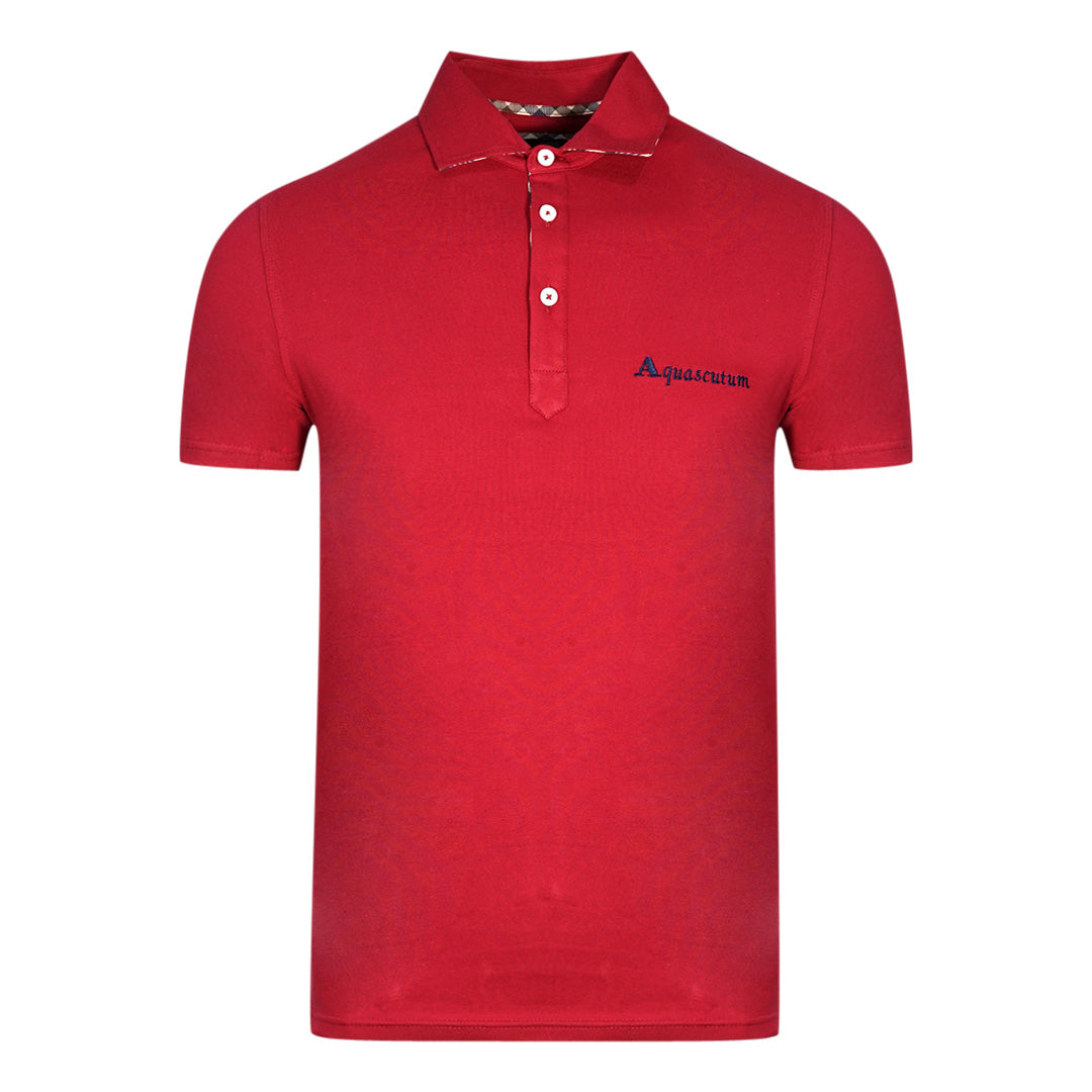 Aquascutum Signature Logo Red Polo Shirt
