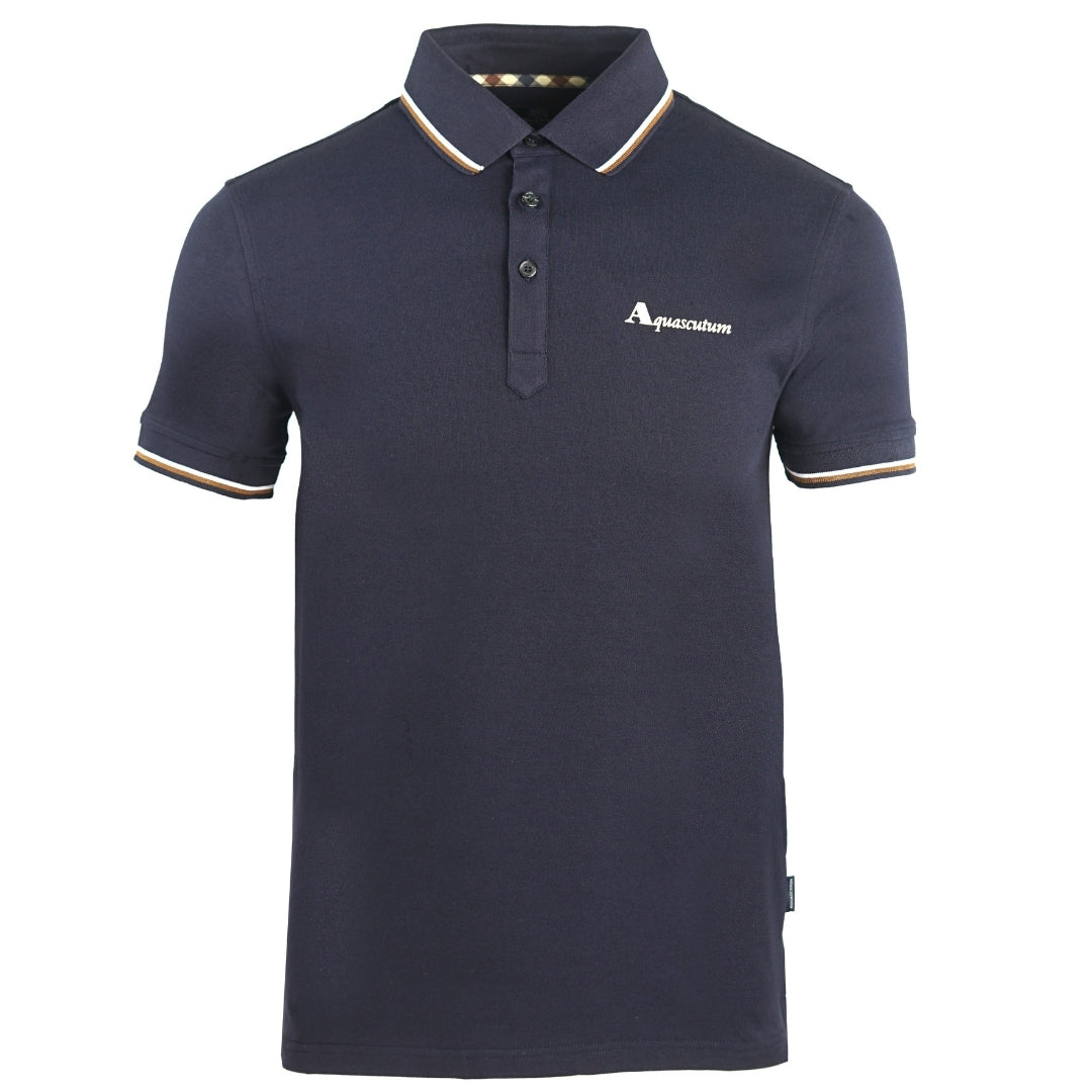 Aquascutum Brand Logo Navy Polo Shirt - Nova Clothing