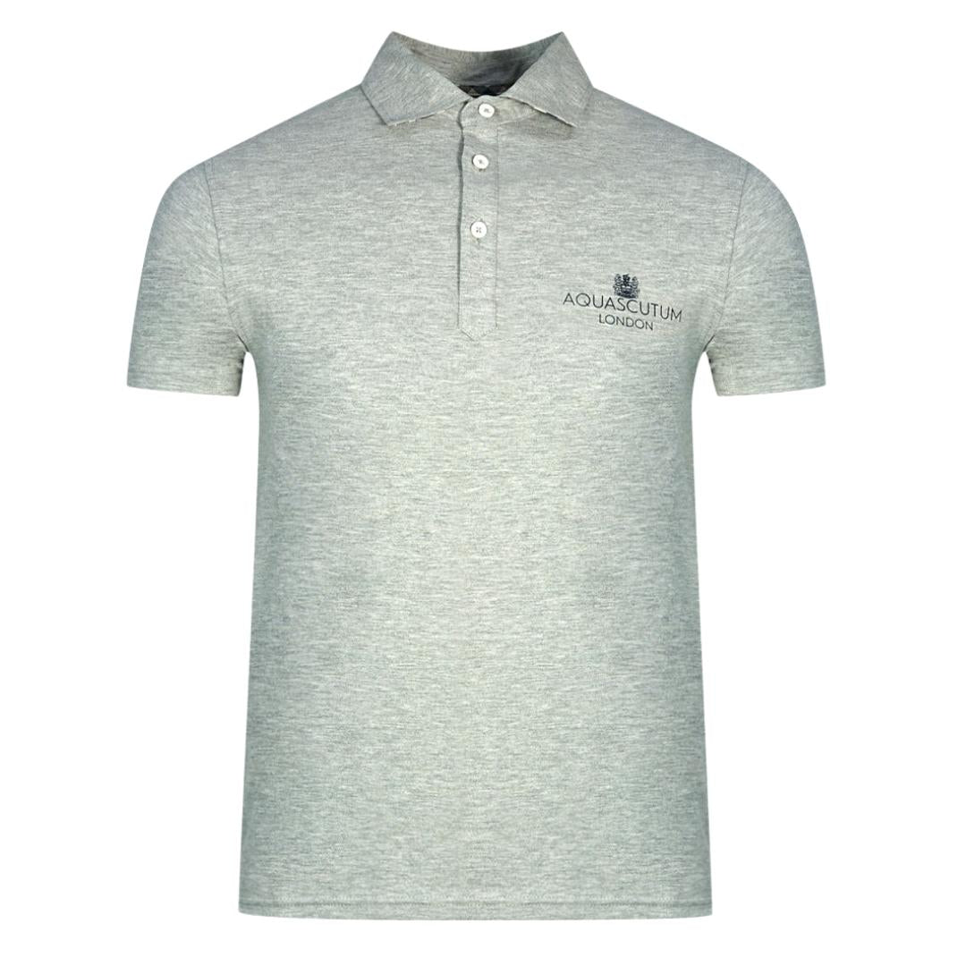 Aquascutum London Bold Logo Grey Polo Shirt
