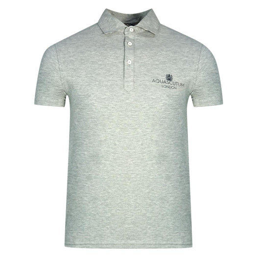 Aquascutum London Bold Logo Grey Polo Shirt
