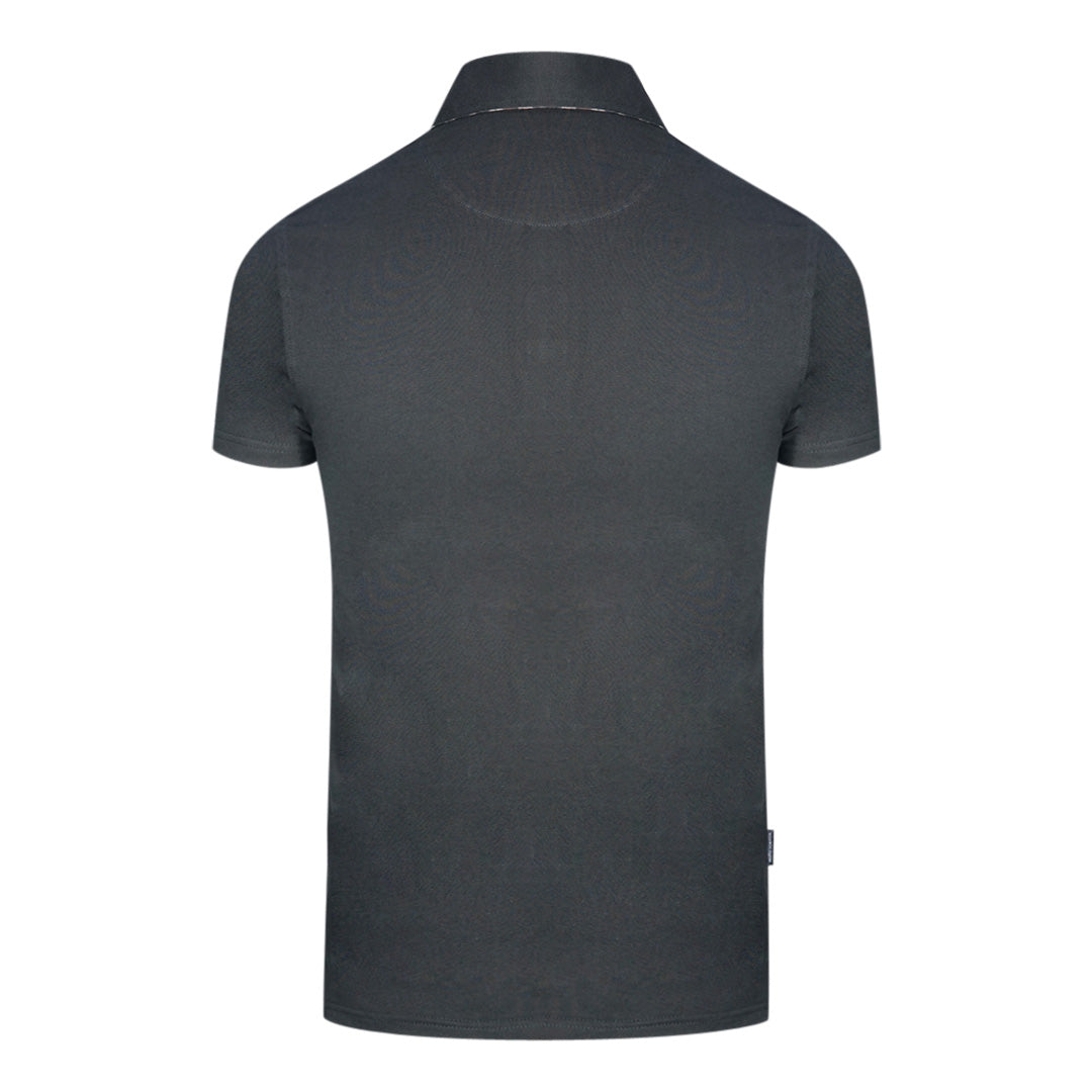 Aquascutum London Bold Logo Black Polo Shirt