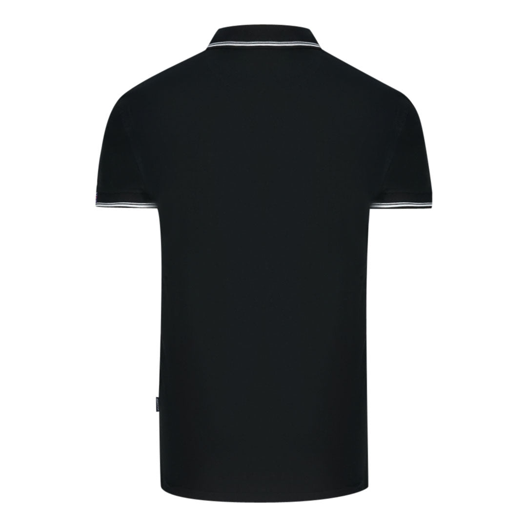 Aquascutum Aldis Tipped Black Polo Shirt