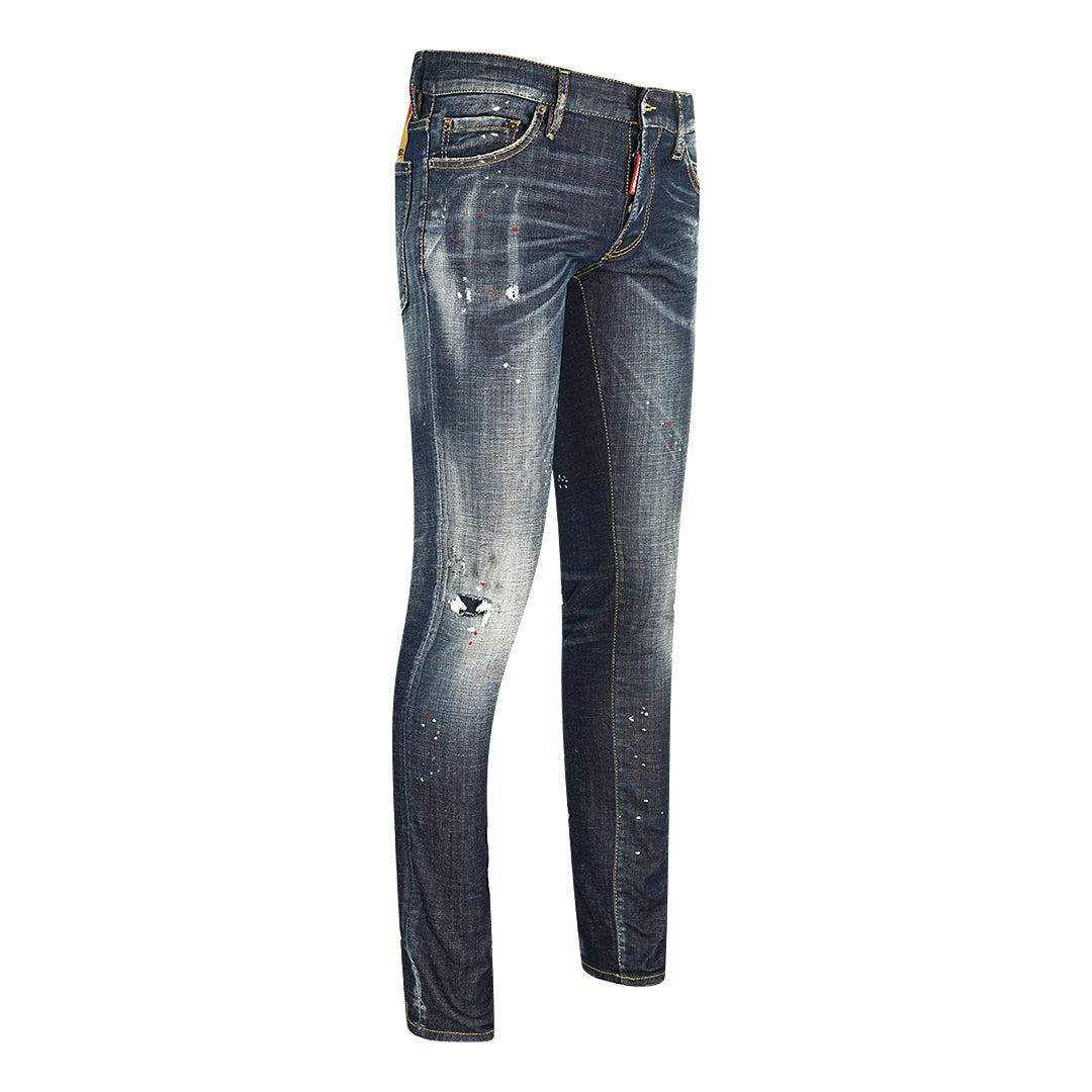 Dsquared2 Slim Jean Paint Splash Canadian Leaf Jeans - Nova Clothing