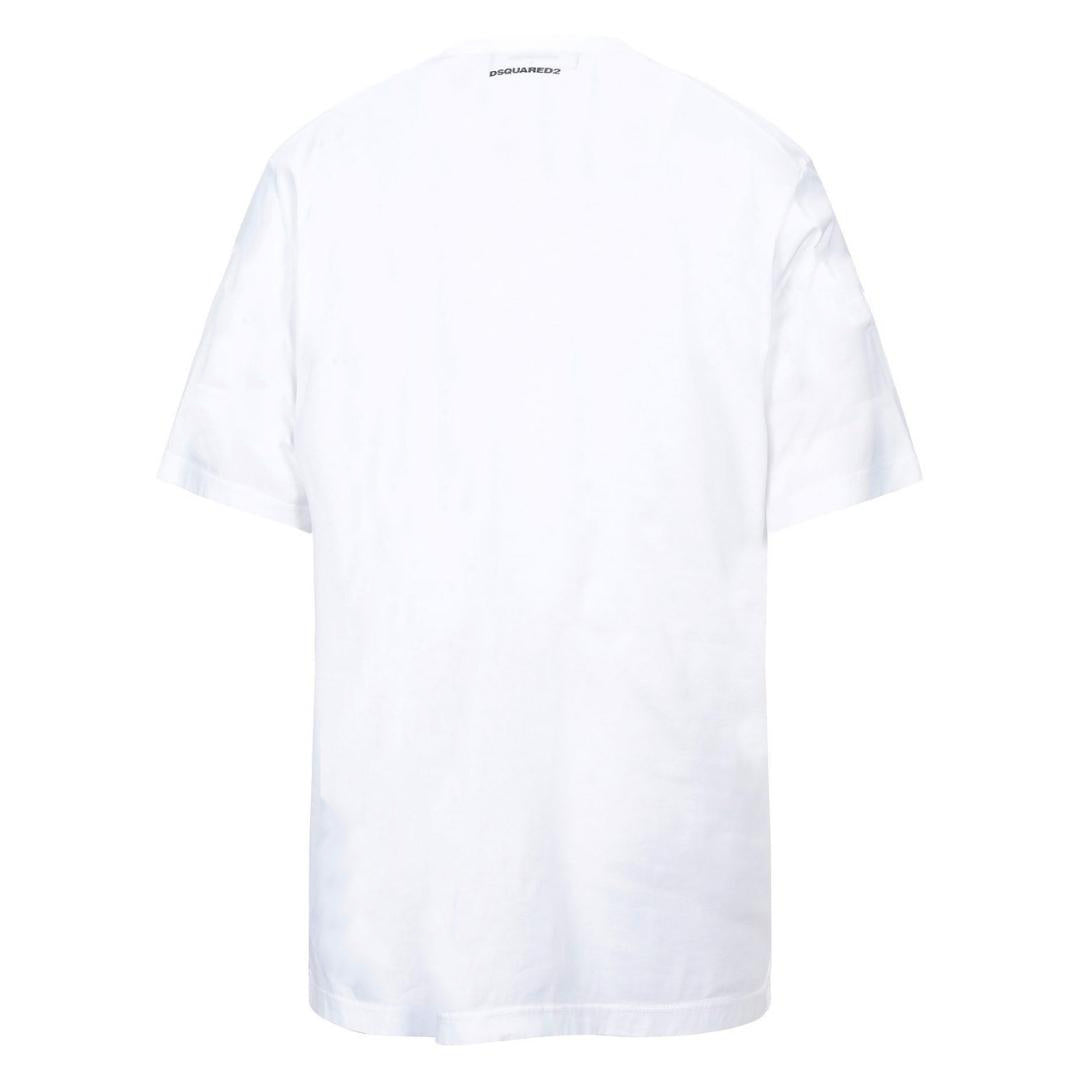 Dsquared2 Hardcore Canadian Maple Leaf White T-Shirt