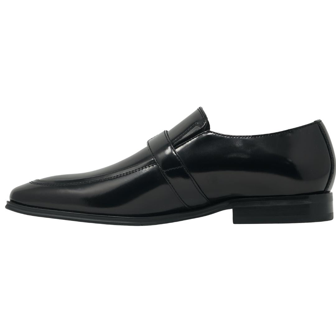 Versace Collection Buckle Logo Leather Black Shoes - Nova Clothing